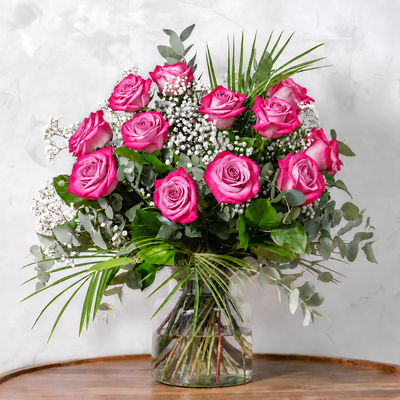 Dozen Deep Pink Roses