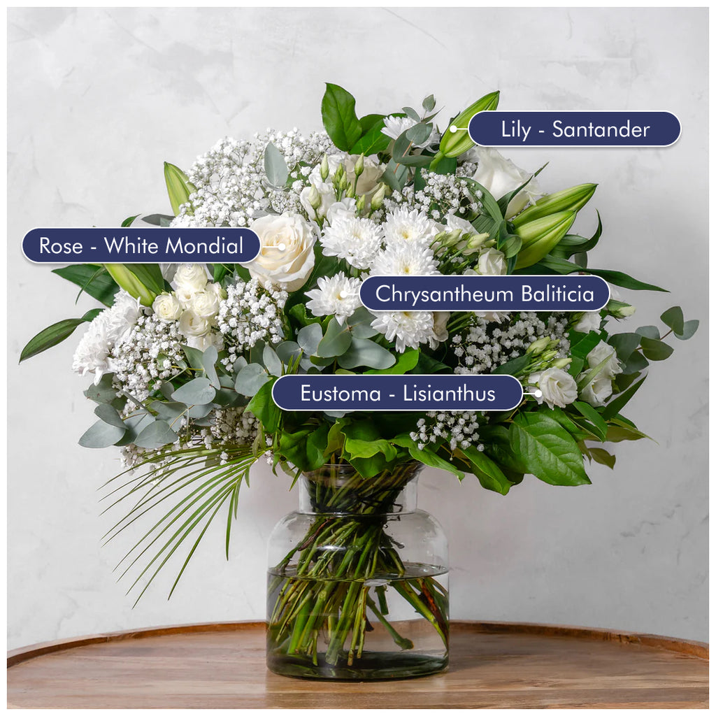 The Flower Factory Tranquility white ivory flower bouquet Dublin