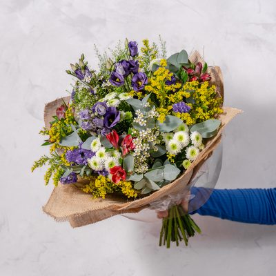 Wild and Wonderful bouquet close-up Lisianthus blooms The Flower Factory